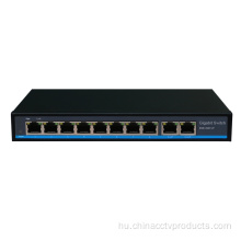 8 Port 10/100 / 1000Mbps PoE hálózati kapcsoló Uplinks segítségével